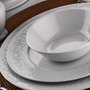 Hermia ACL24Y200 Vajilla de Porcelana Blanca de 24 Piezas para Comedor y Cocina